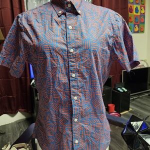 Bonobos Geometric Blue and Red Casual Shirt